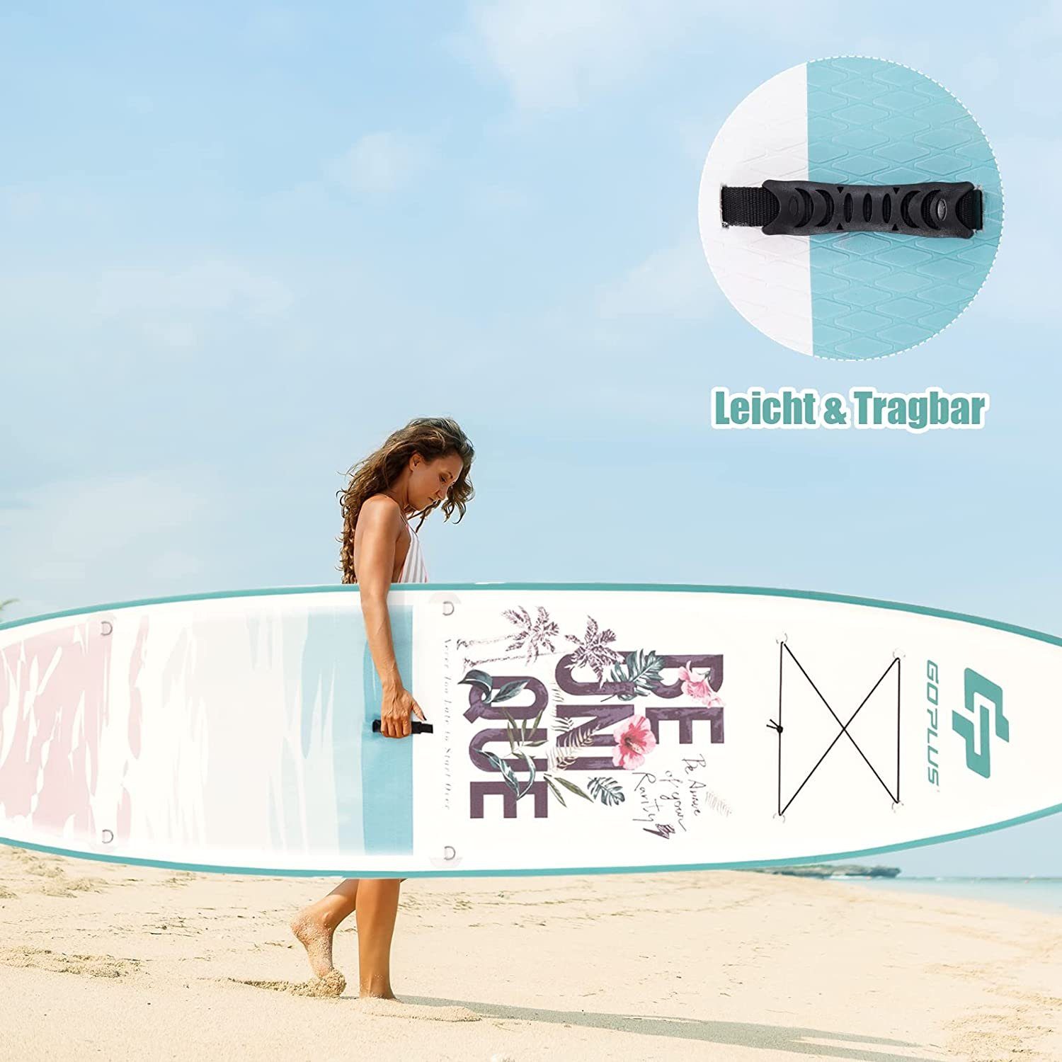 KOMFOTTEU SUP-Board Stand Up Paddling Board, 320x76x15CM