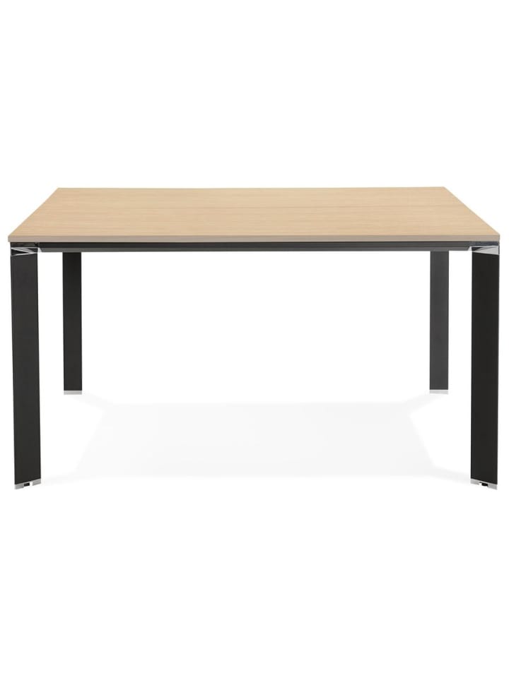 KADIMA DESIGN Schreibtisch Quadrat 140x140 cm modern Büro, Arbeitstisch in Beige-Schwarz günstig kaufen