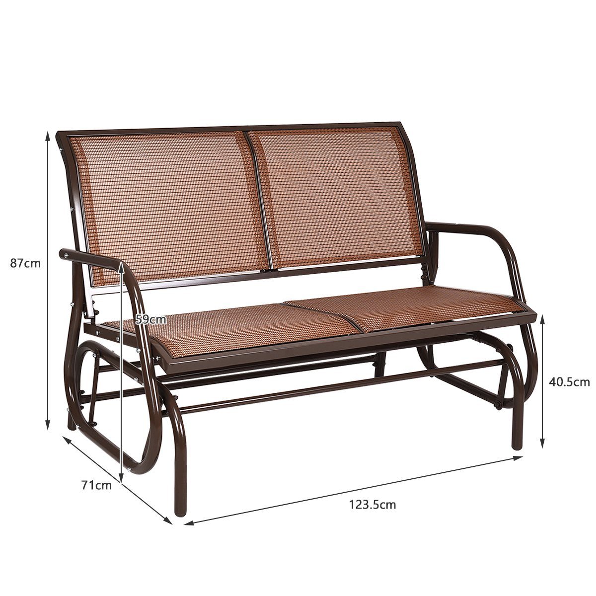 COSTWAY Schaukelstuhl, bis 180kg, 123x71x87cm, für Outdoor