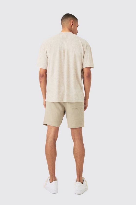 Oversize Frottee Homme T-Shirt