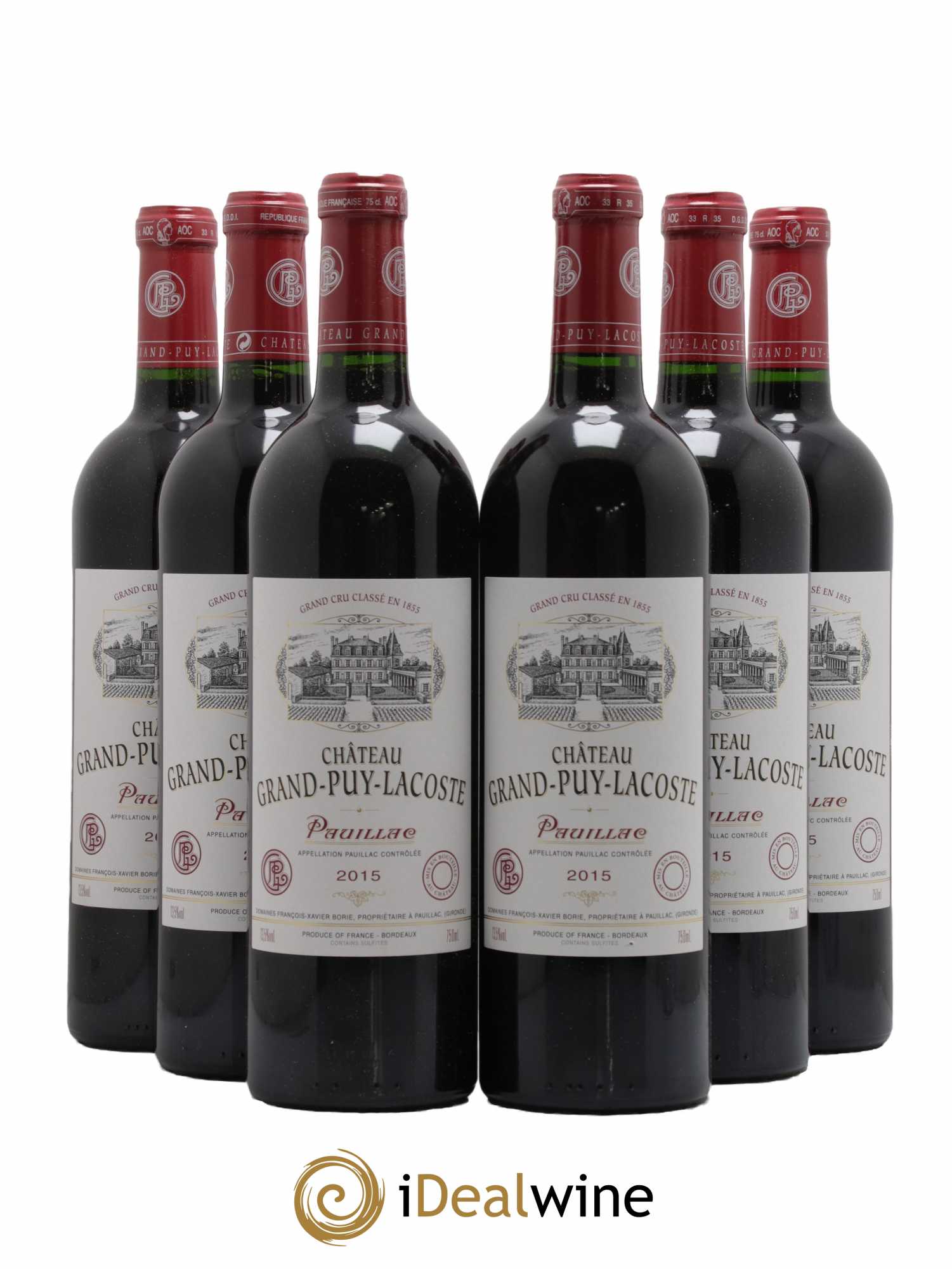 Château Grand Puy Lacoste 5ème Grand Cru Classé  2015 - Lot de 6 Bouteilles