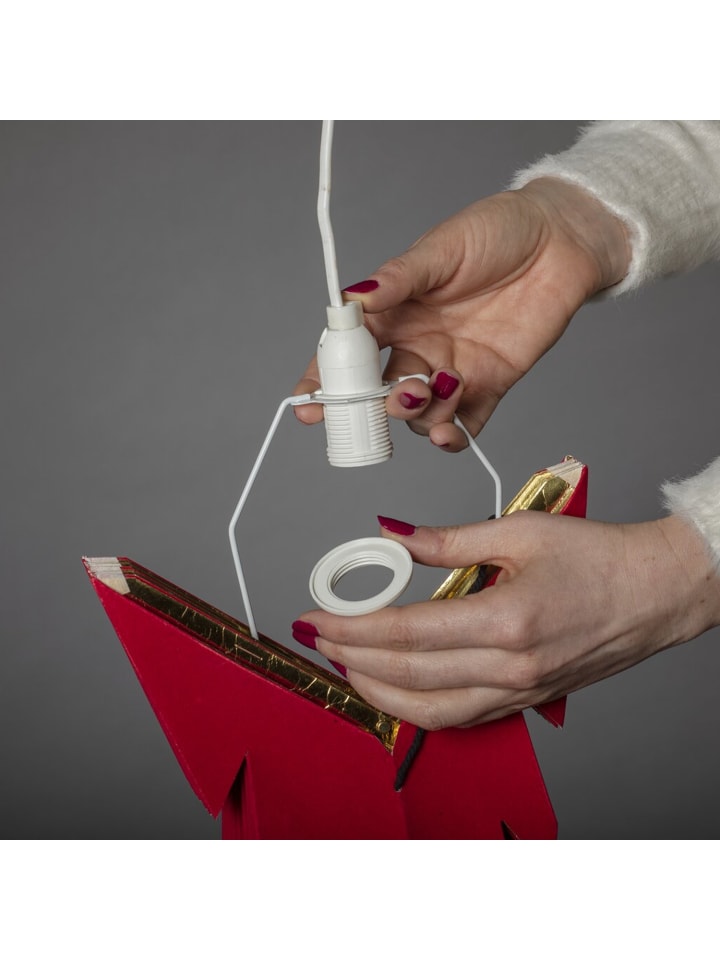 Konstsmide Papierstern mit Samt Leuchtstern Faltstern hängend D: 78cm in rot günstig kaufen onesize