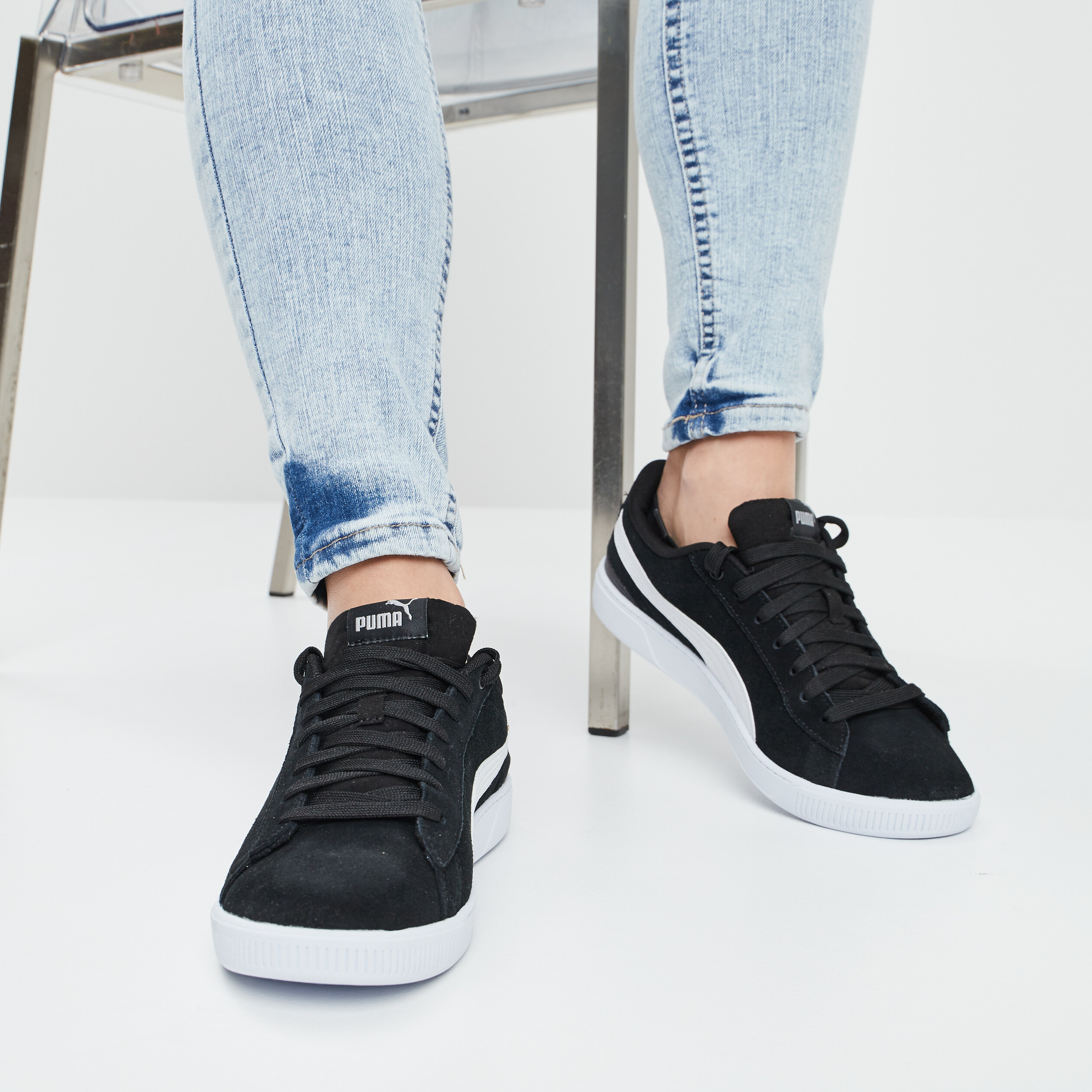 Tennis à lacets Puma Vicky noir femme | La Halle