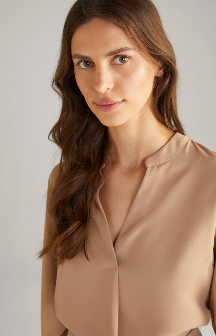 Twill-Bluse in Camel