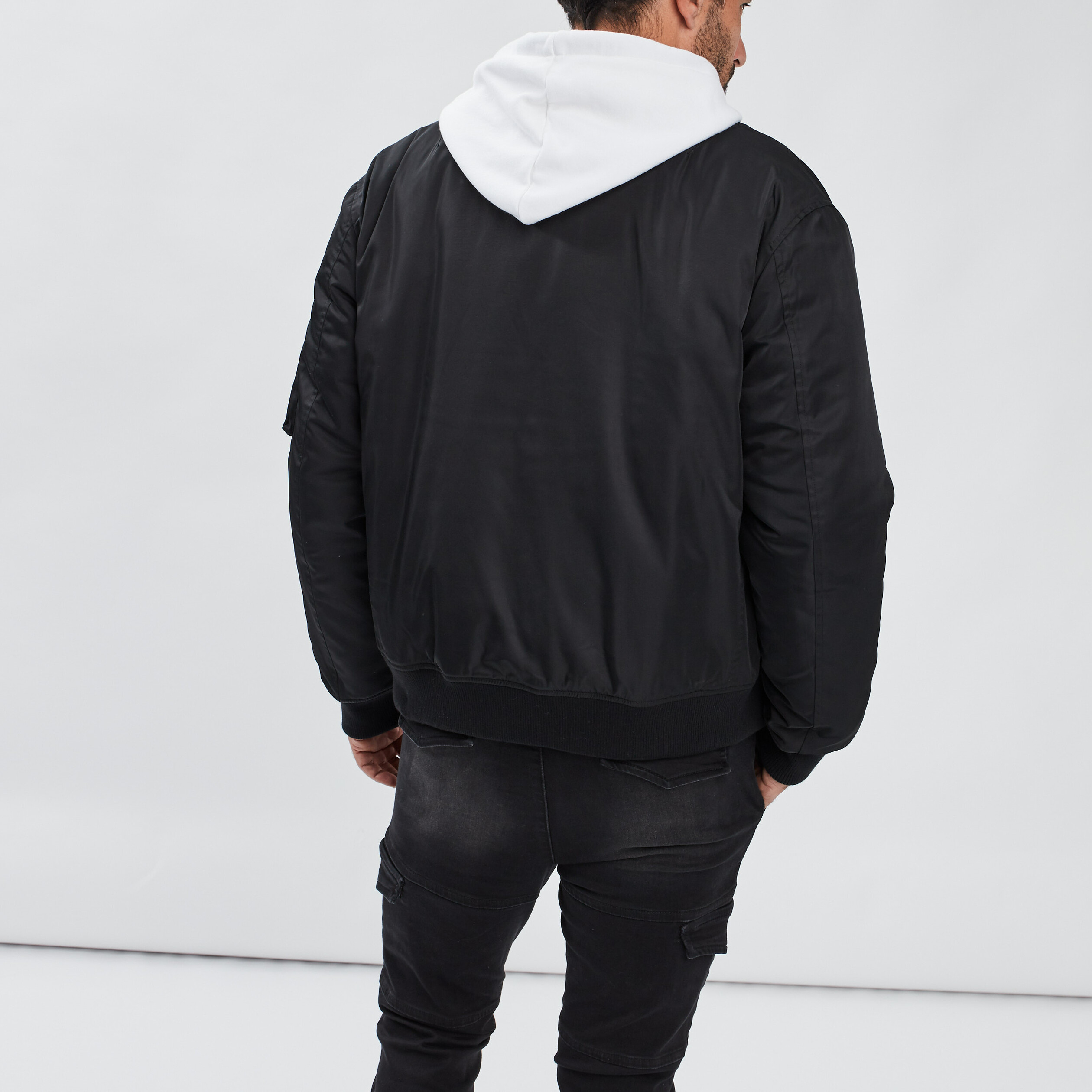 Veste bomber zippée noir homme | La Halle