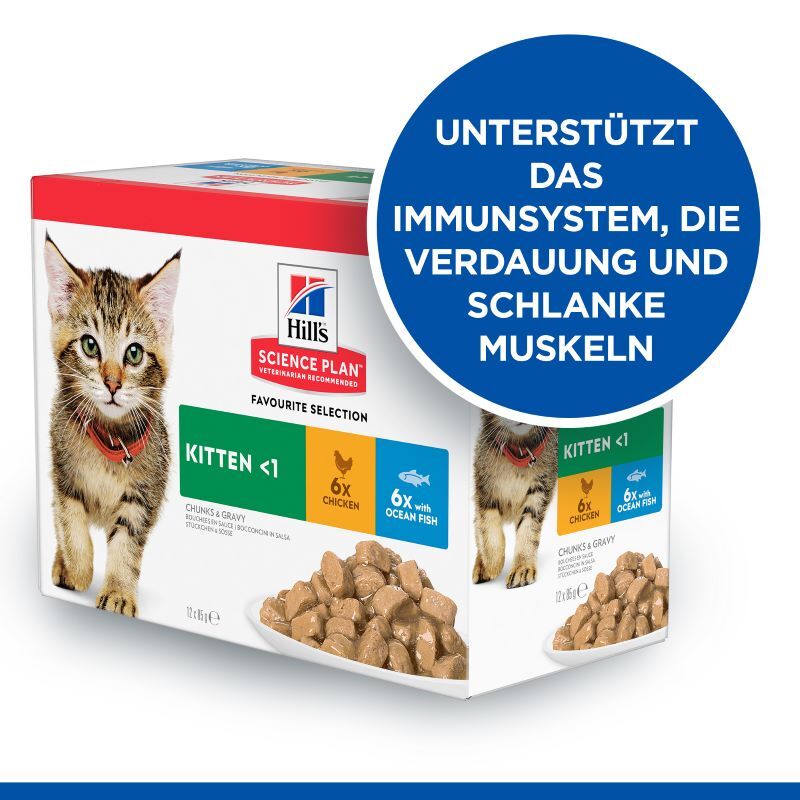 Hill's Nassfutter Hill's Science Plan Kitten Multipack mit Huhn und Seefisch