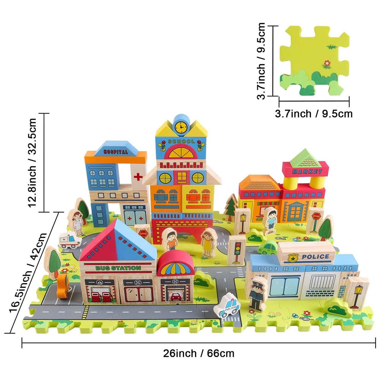 COFI 1453 114-teiliges Spielset aus Schaumstoffbausteinen für die frühe Bildung