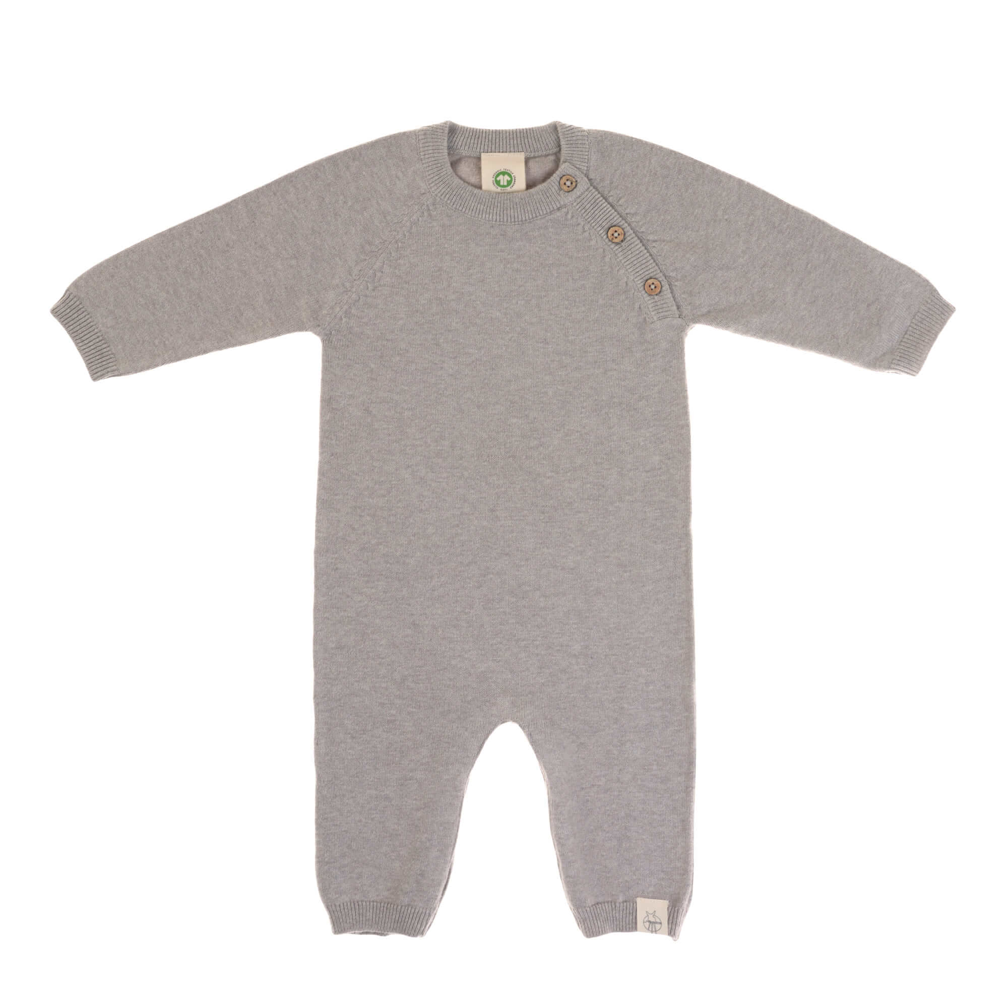 Baby Strampler - gestrickter Overall, Grau