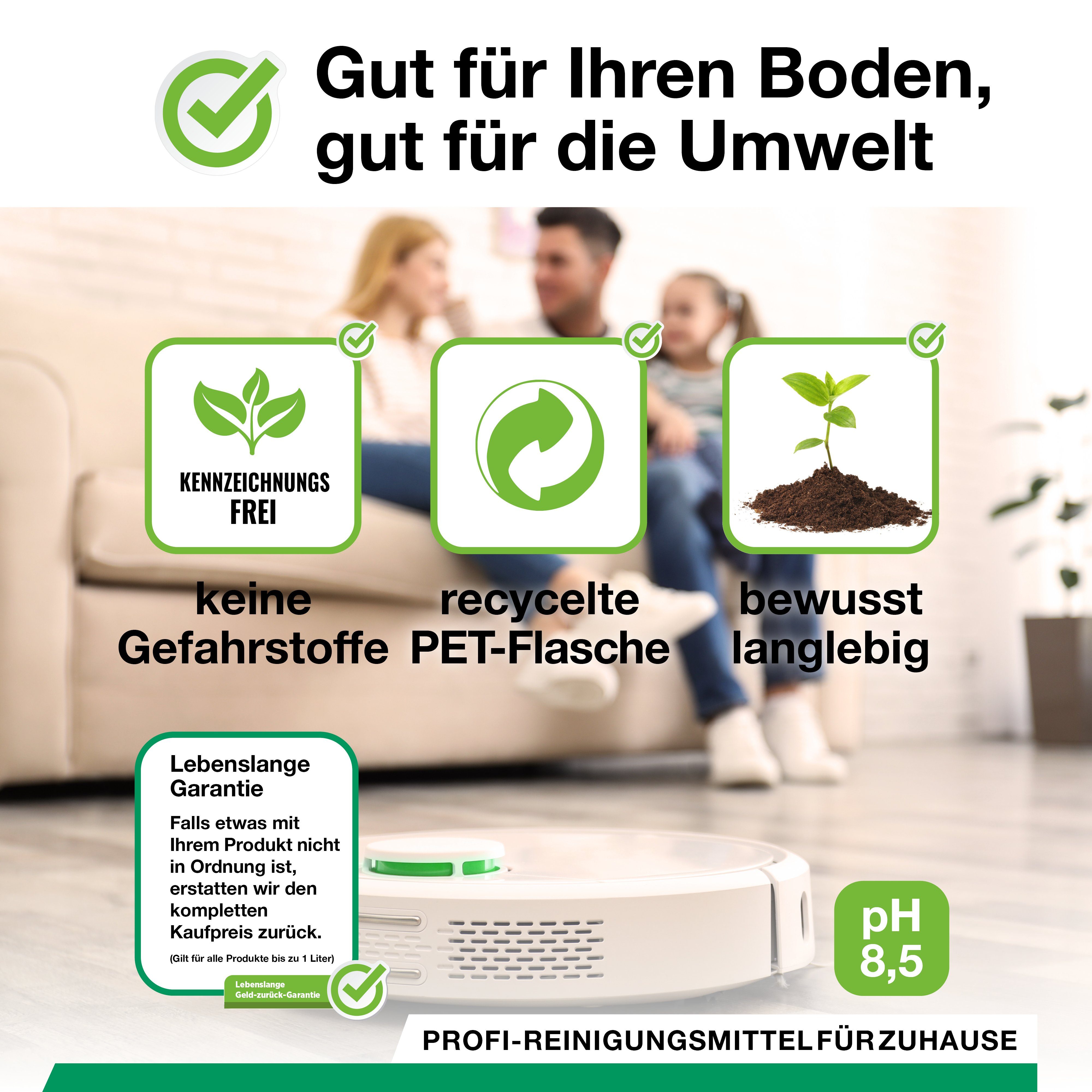BiOHY BiOHY Bodenreiniger für Wischroboter, für alle Wisch & Saugroboter Fussbodenreiniger (1-St)