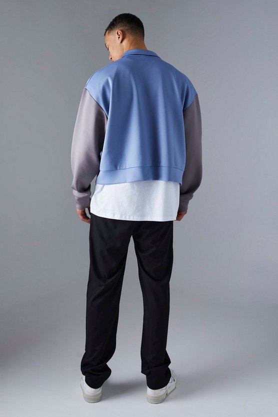 Tall kastige Colorblock Scuba Bomberjacke