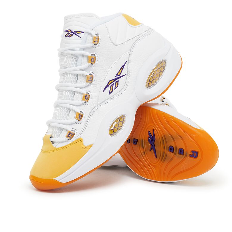 Reebok Question Mid white/yellow thread/ultra violet