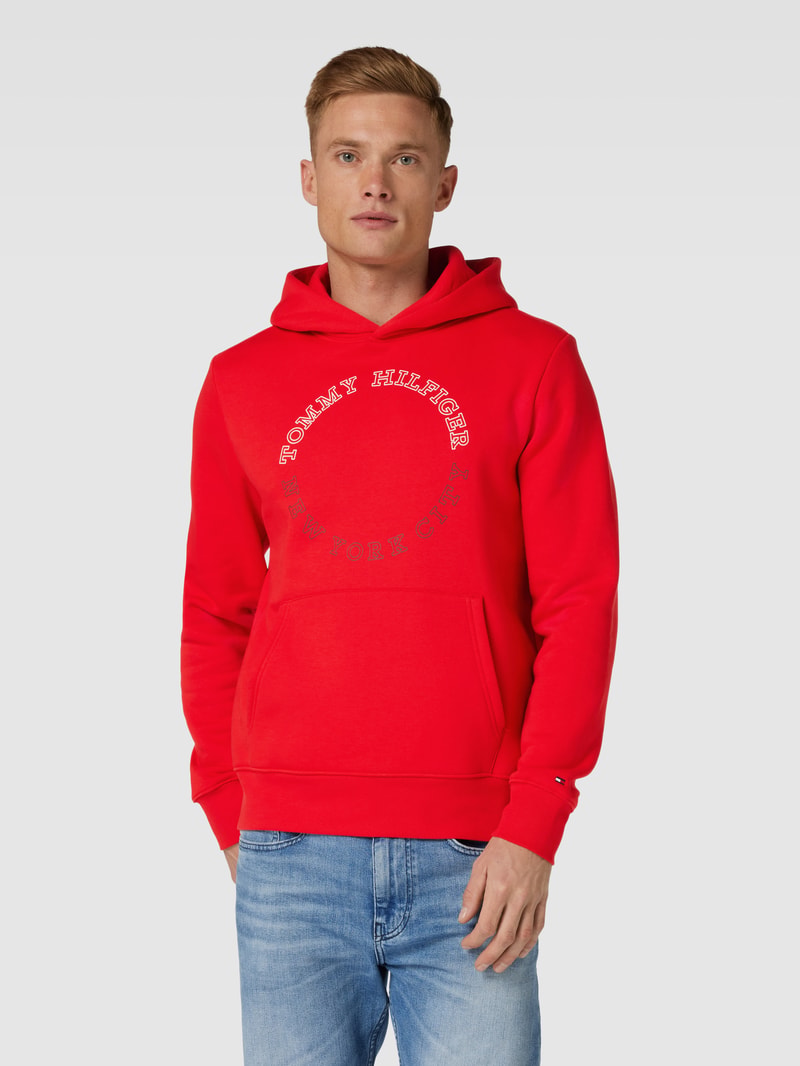 Hoodie mit Label-Print Modell 'MONOTYPE' in rot