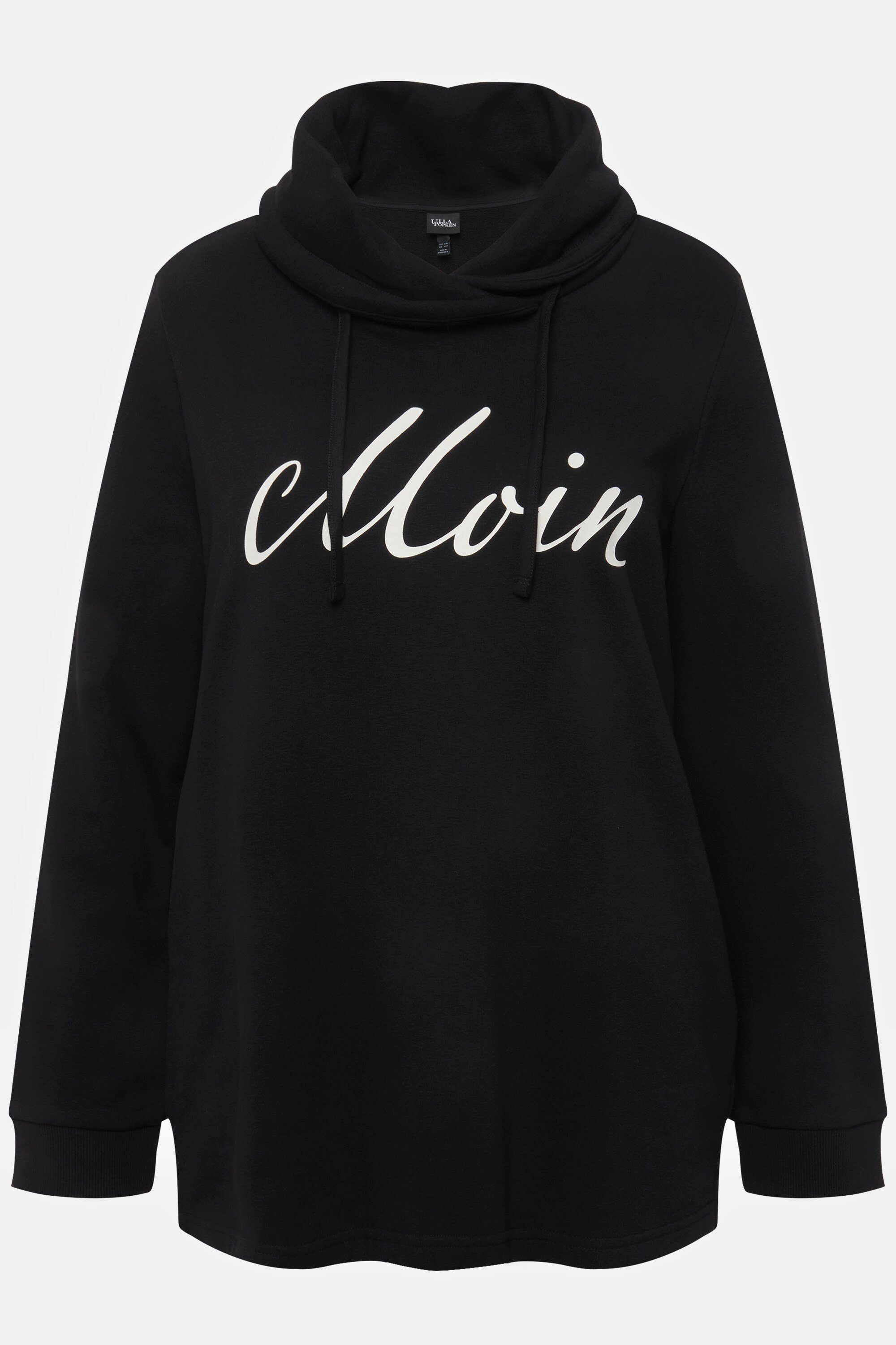 Ulla Popken Sweatshirt Sweatshirt Grußmotiv Stehkragen Langarm