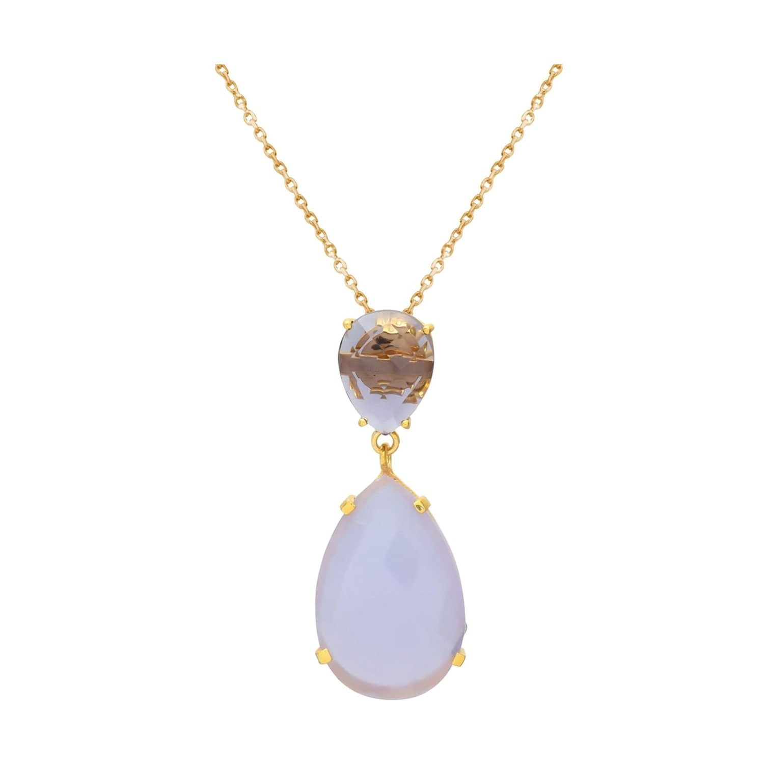 Kette mit Anhänger 'Amethysten Tropfen'