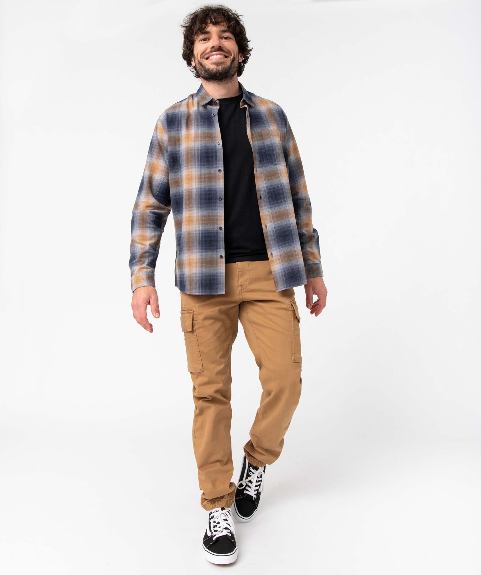 Chemise homme à manches longues et carreaux en flanelle carreaux | GEMO