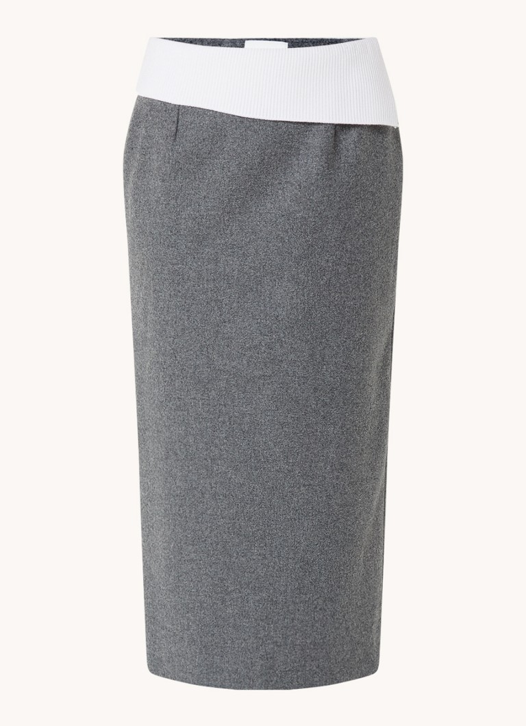 Claudie Pierlot Swini midi pencil suknja od mješavine vune s prorezom