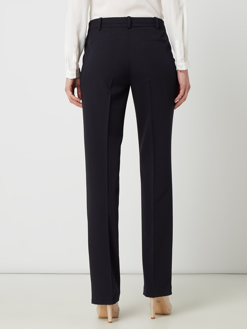 Slim Fit Stoffhose mit Stretch-Anteil in marineblau