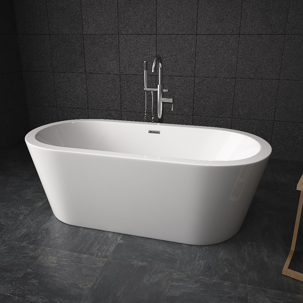 TroniTechnik Freistehende Badewanne Acrylbadewanne Standbadewanne Piperi 168cm x 80cm x 60cm