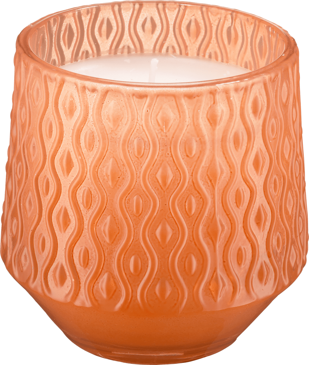 Duftkerzenglas mit Muster, orange, 1 St