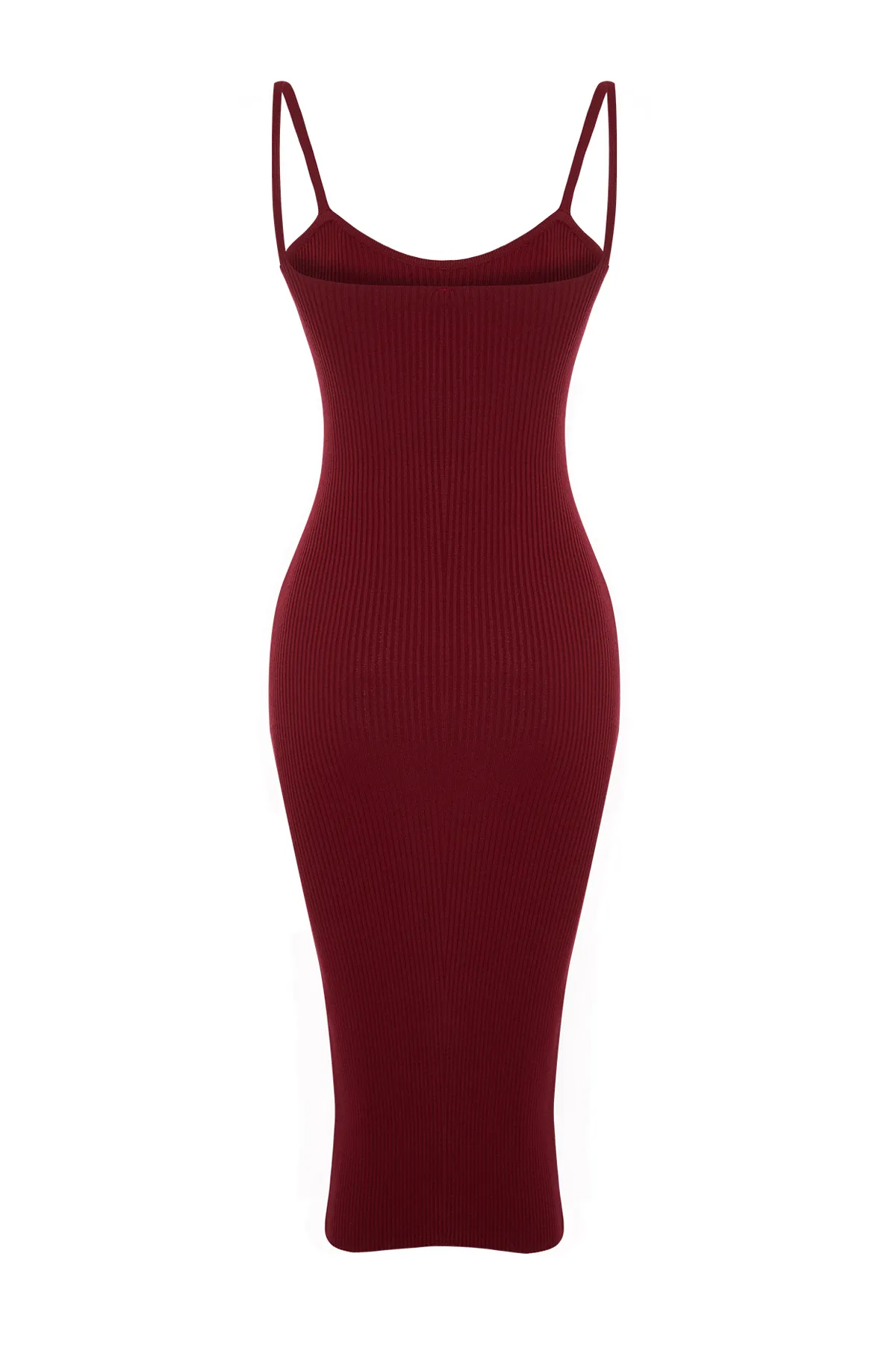 Trendyol Collection  Burgunderrotes, schlichtes Cardigan-Kleid mit Knopfleiste TWOSS21EL0208
