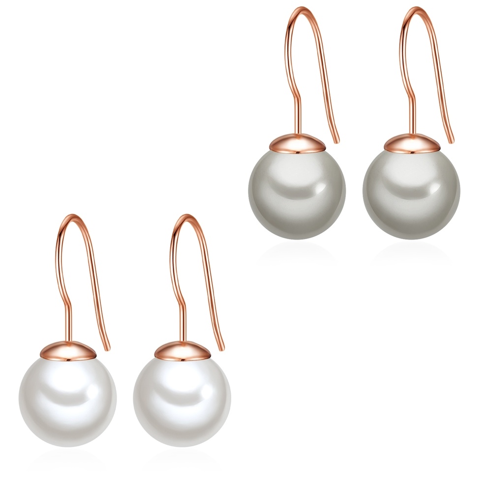 Rafaela Donata Boucles d'oreille en argent Perles organiques Perles organiques en Blanc/gris Boucles d'oreilles
