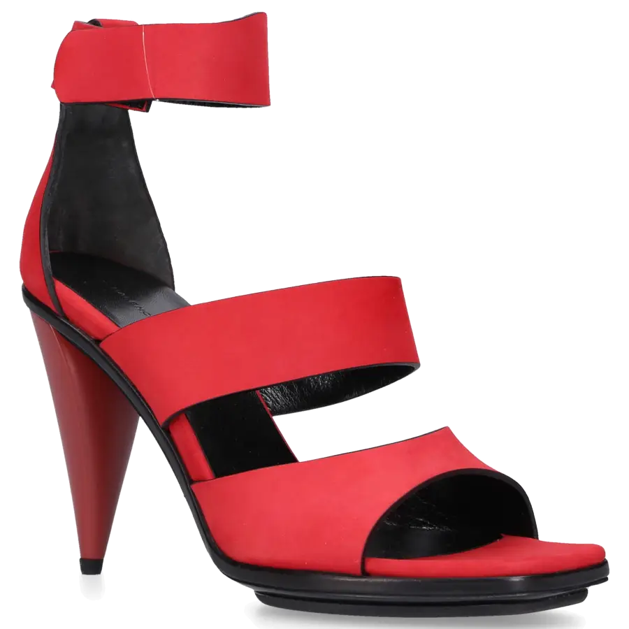 Balenciaga - Plateausandalen Kalbsleder Nubukleder rot - rot