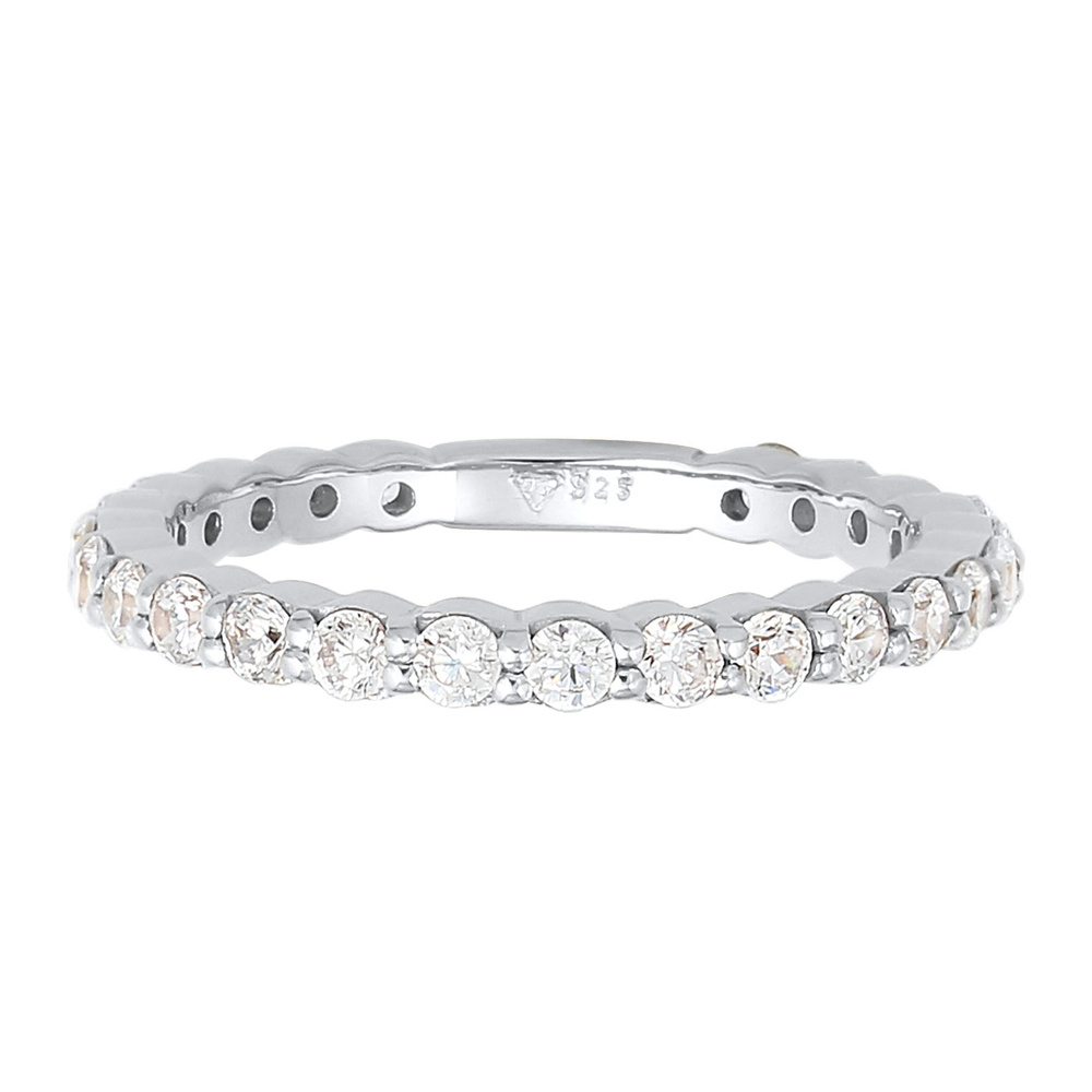 Elli Elli Bague Bague pour femme Memoire étincelante avec cristaux de zirconium en arg Bague