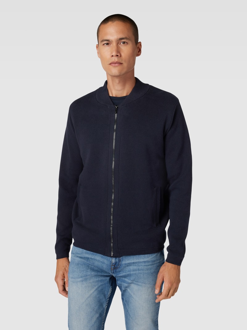 Sweatjacke aus reiner Baumwolle in marineblau