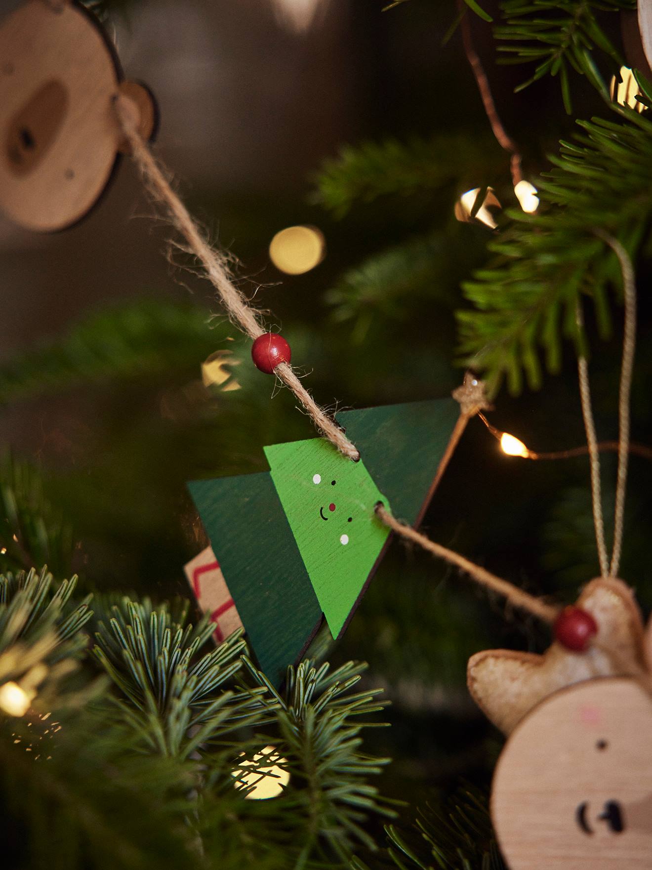 Guirlande de Noël en bois bois