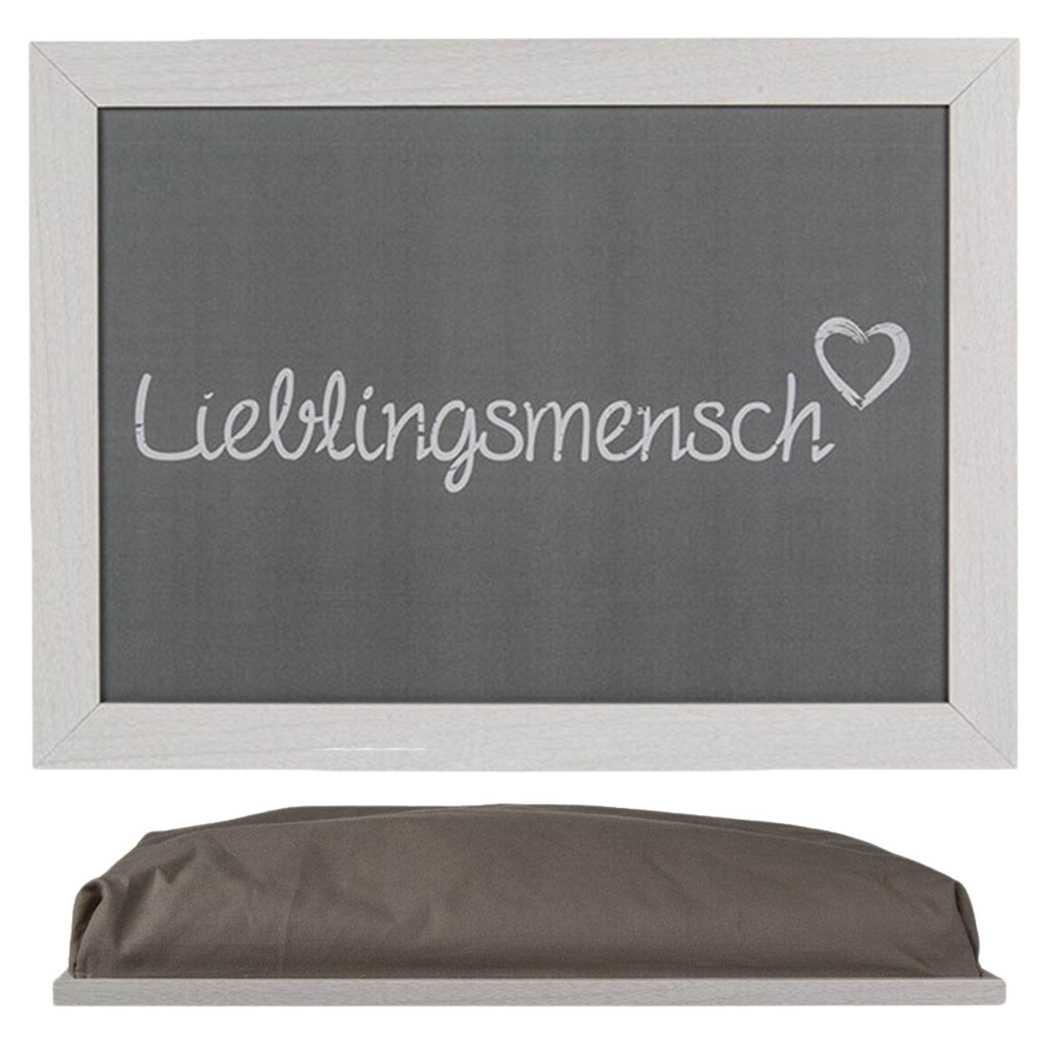 Bada Bing Kniekissen Kissentablett Tablett Unterlage Kissen Grau Weiß, (Lieblingsmensch), passt sich dem Untergrund an