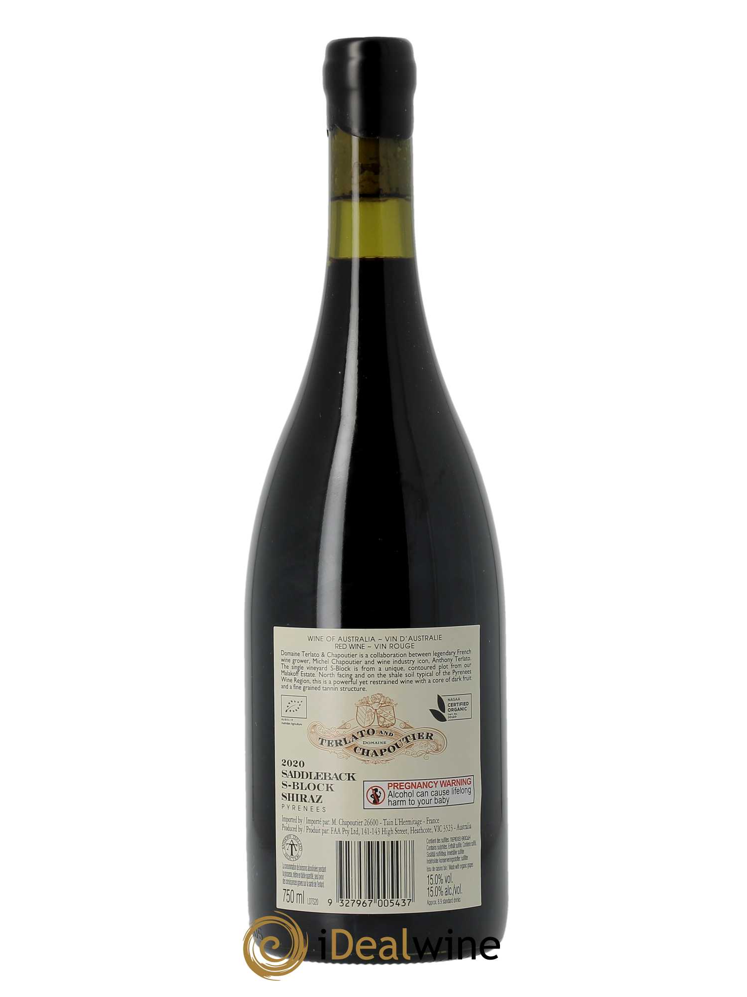 Australie Terlato & Chapoutier Saddleback Chapoutier  2020 - Lot de 1 Bouteille
