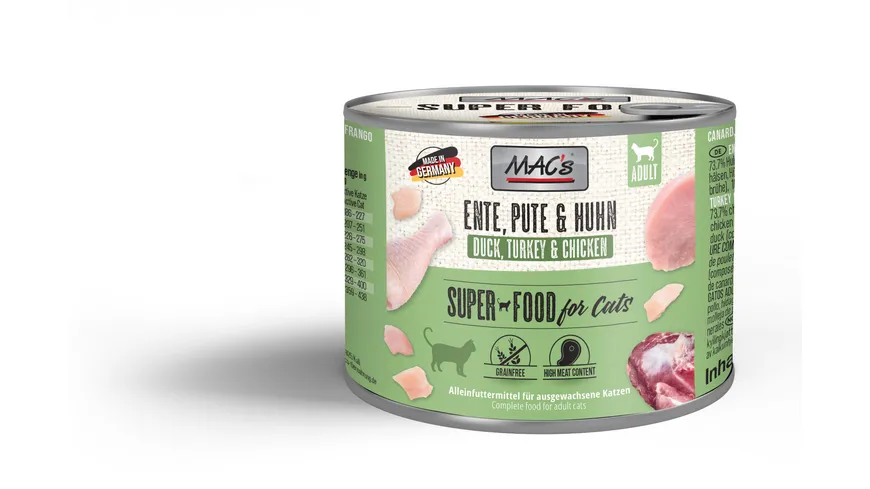 MAC's CAT Katzennassfutter Ente, Pute & Huhn 200 g