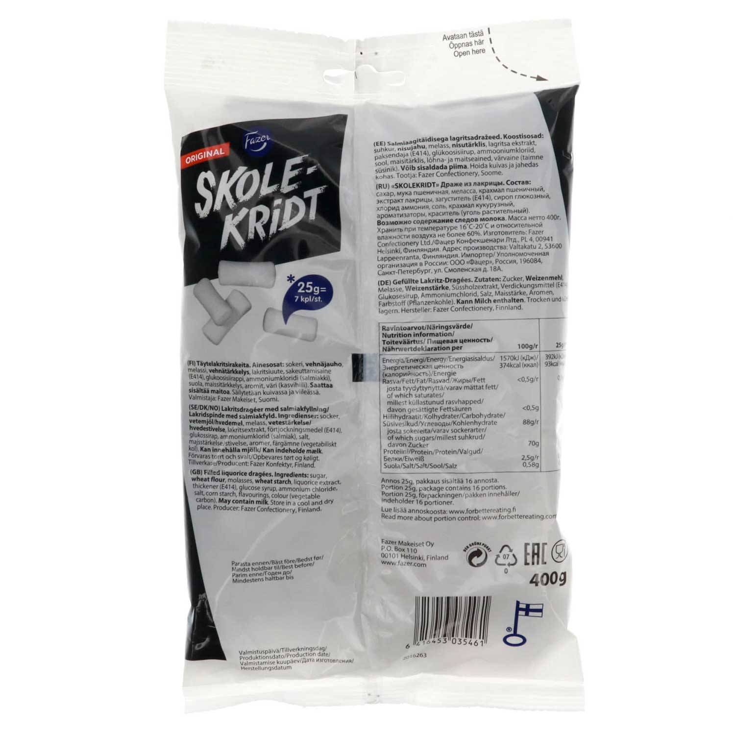 Fazer Skole-Kridt Travel Edition 400g