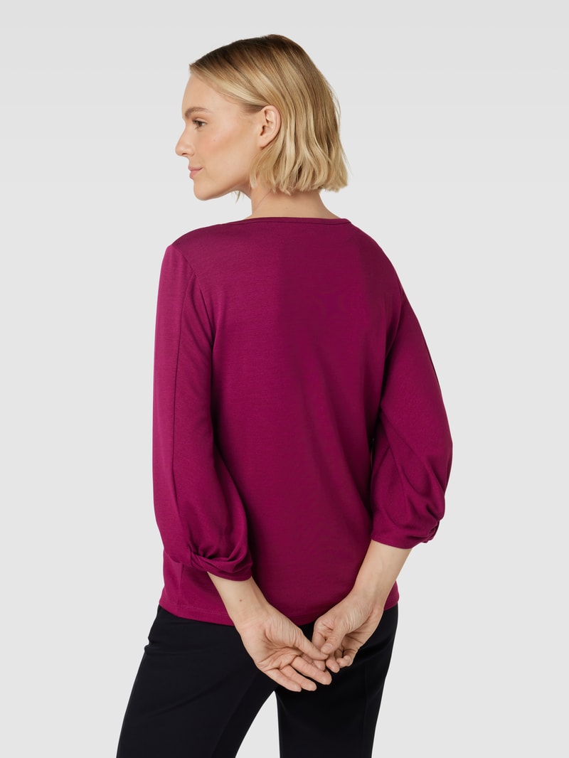 Longsleeve aus Viskose-Mix mit Rundhalsausschnitt in aubergine