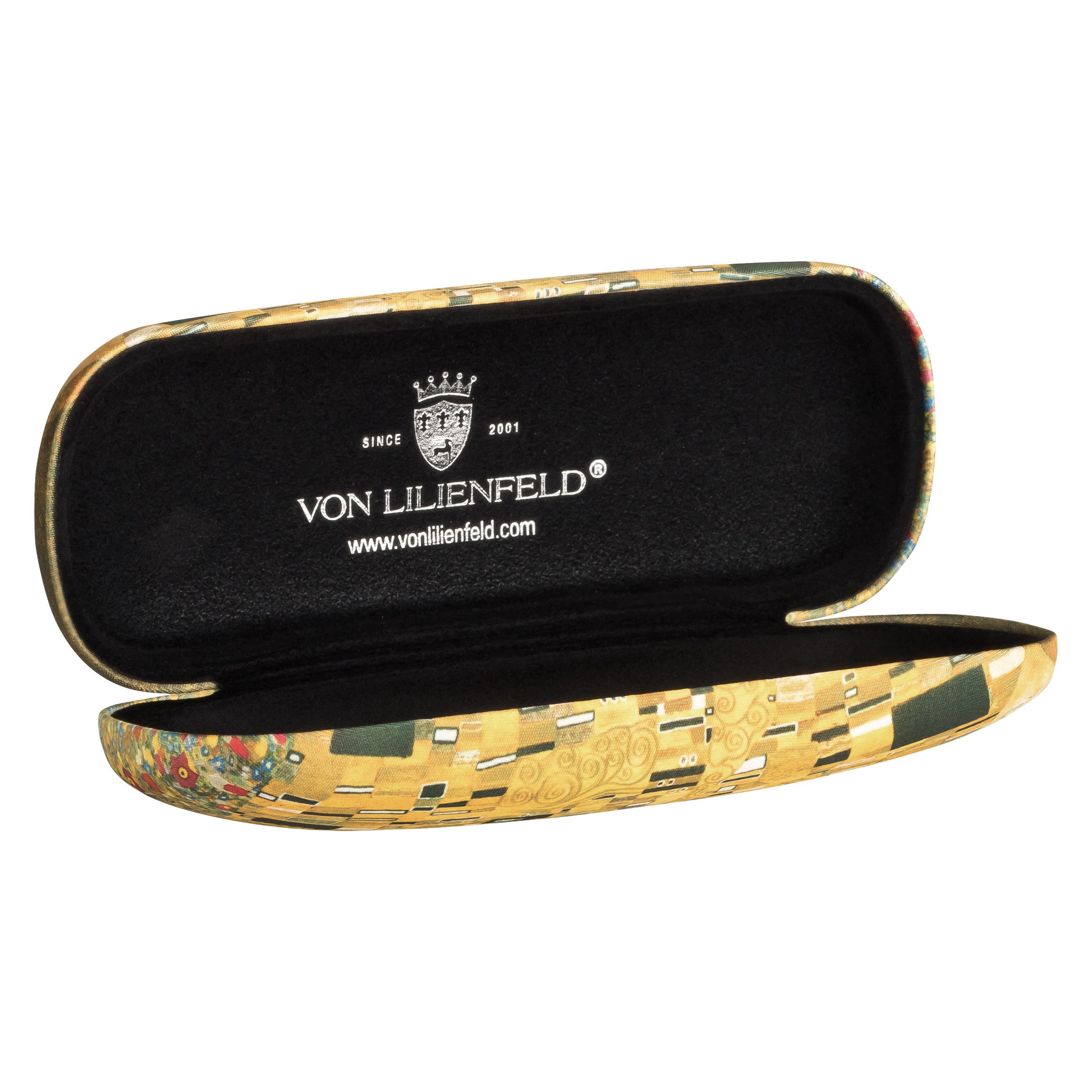 von Lilienfeld Brillenetui Brillenetui Gustav Klimt Der Kuss Liebe Kunst Brillenbox, stabiles mit Mikrofaser bezogenes Hardcase