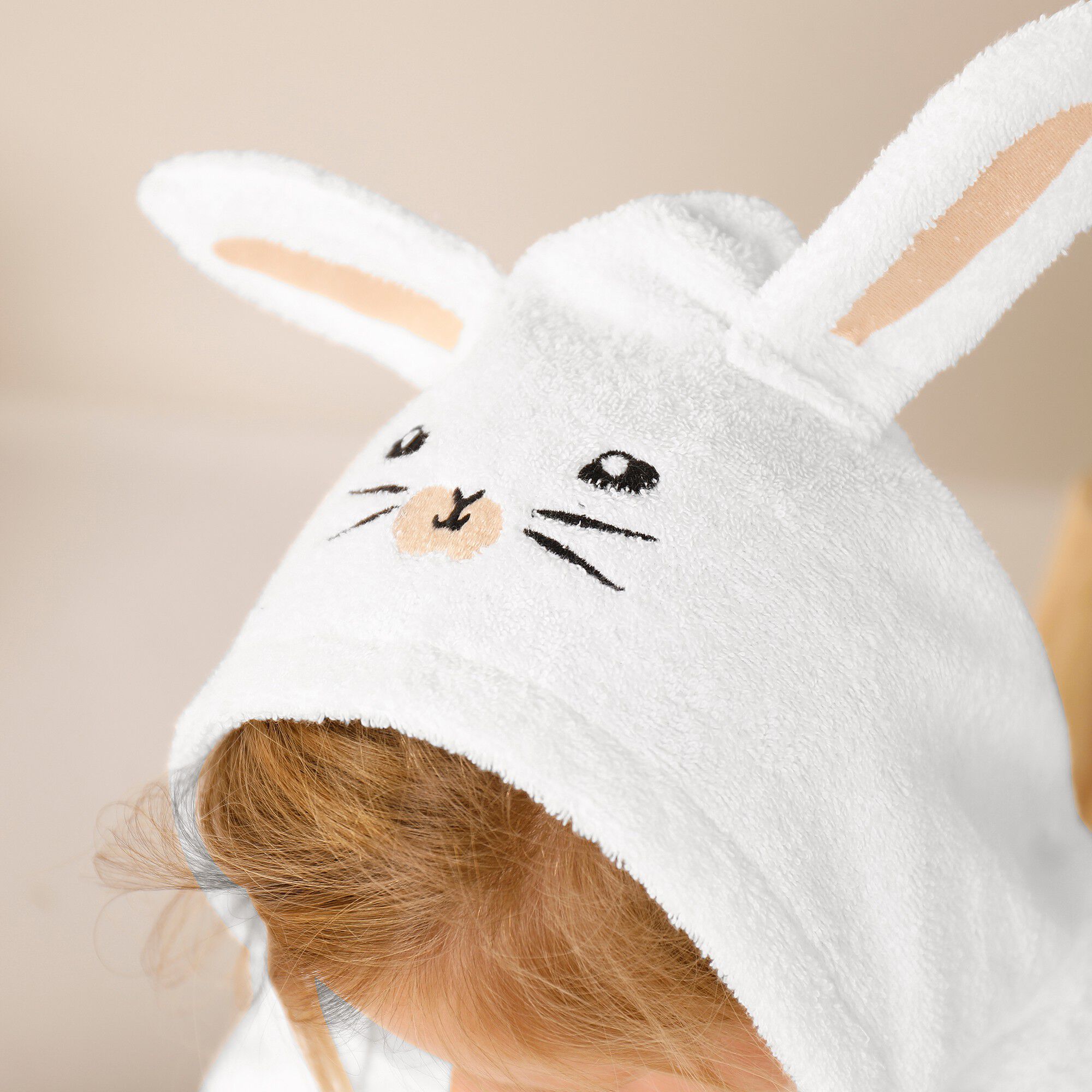 Peignoir de bain enfant personnalisable lapin à capuche