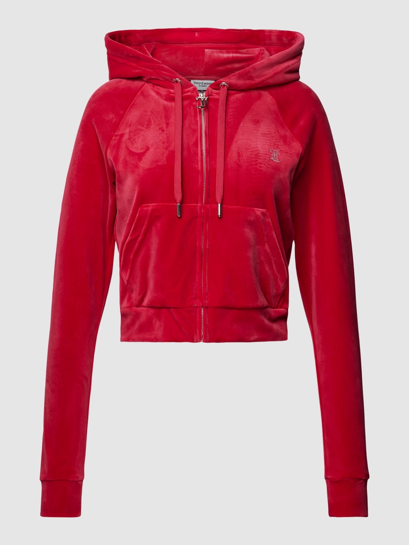Sweatjacke mit Ziersteinbesatz Modell 'MADISON' in pink