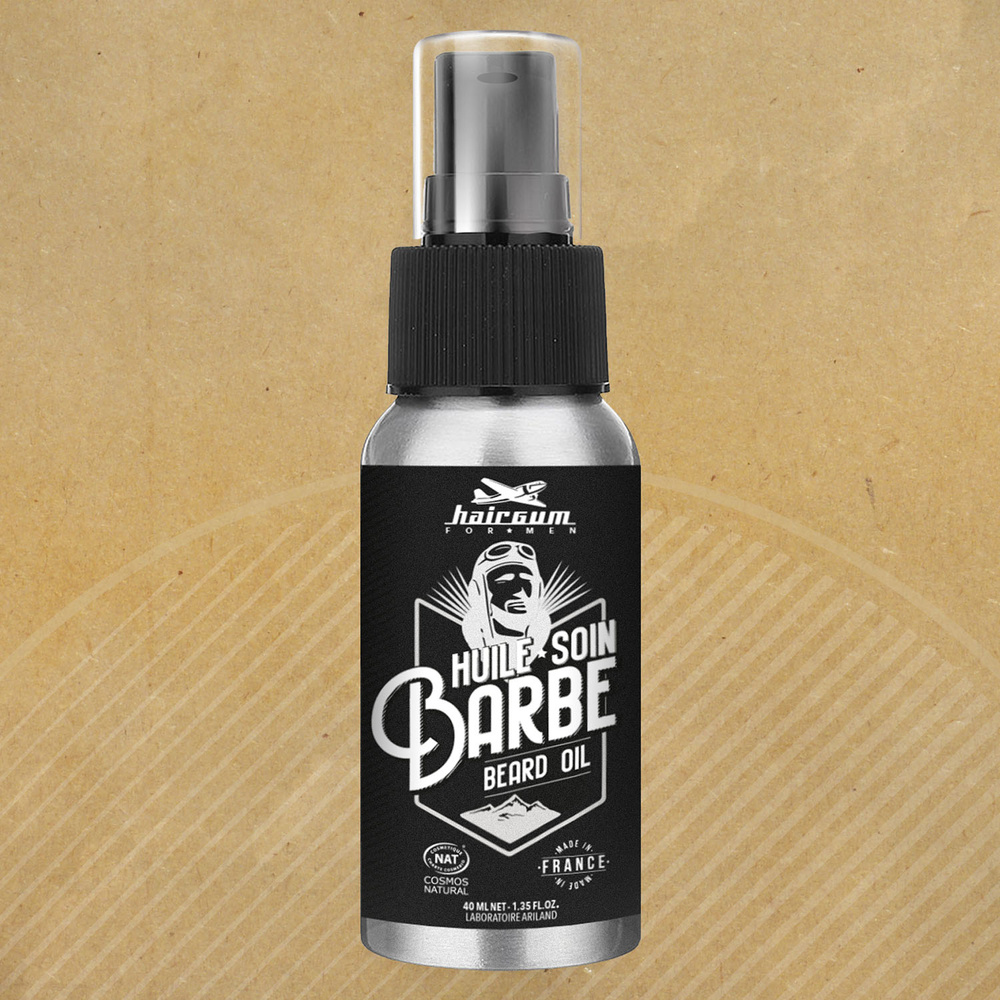 hairgum Huile de soin barbe Cosmos Bio Huile à barbe