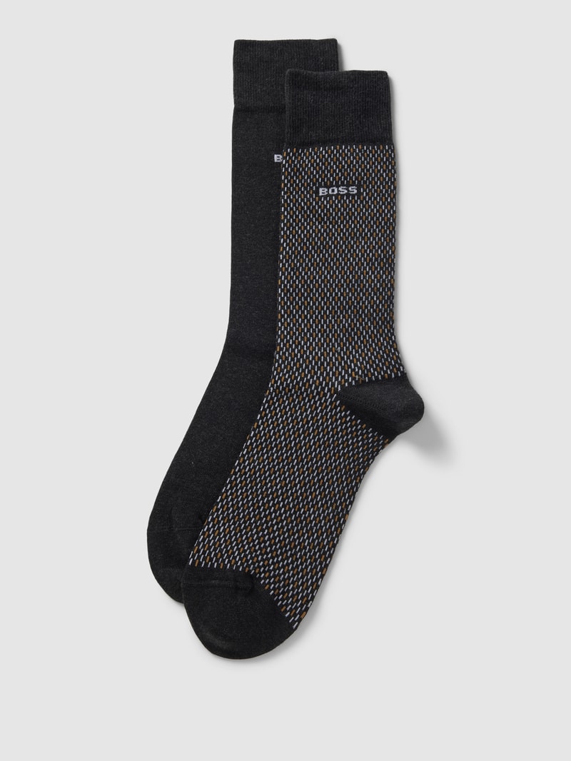 Socken mit Label-Detail im 2er-Pack in anthrazit