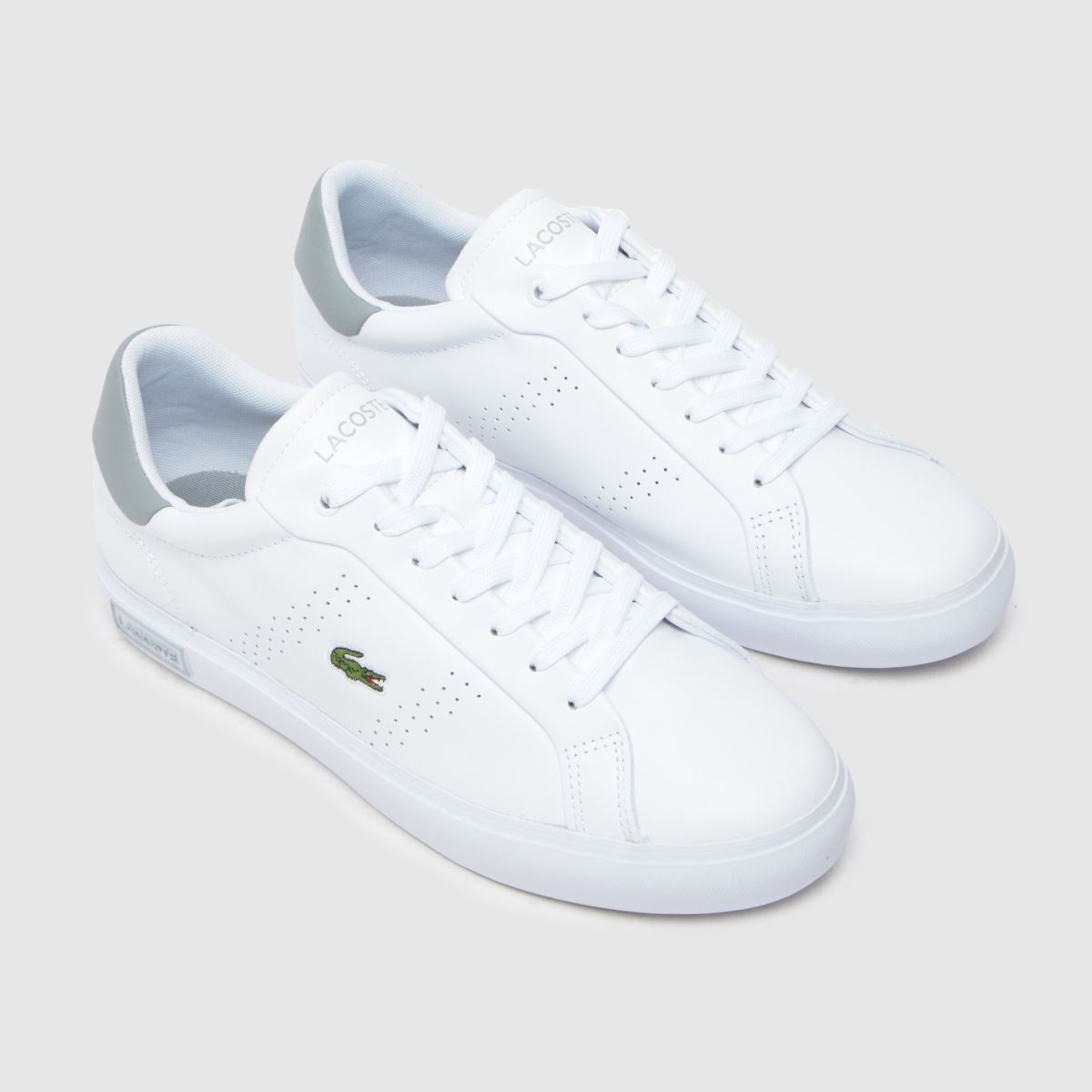 Lacoste Powercourt 2.0 träningsskor i vitt och grått