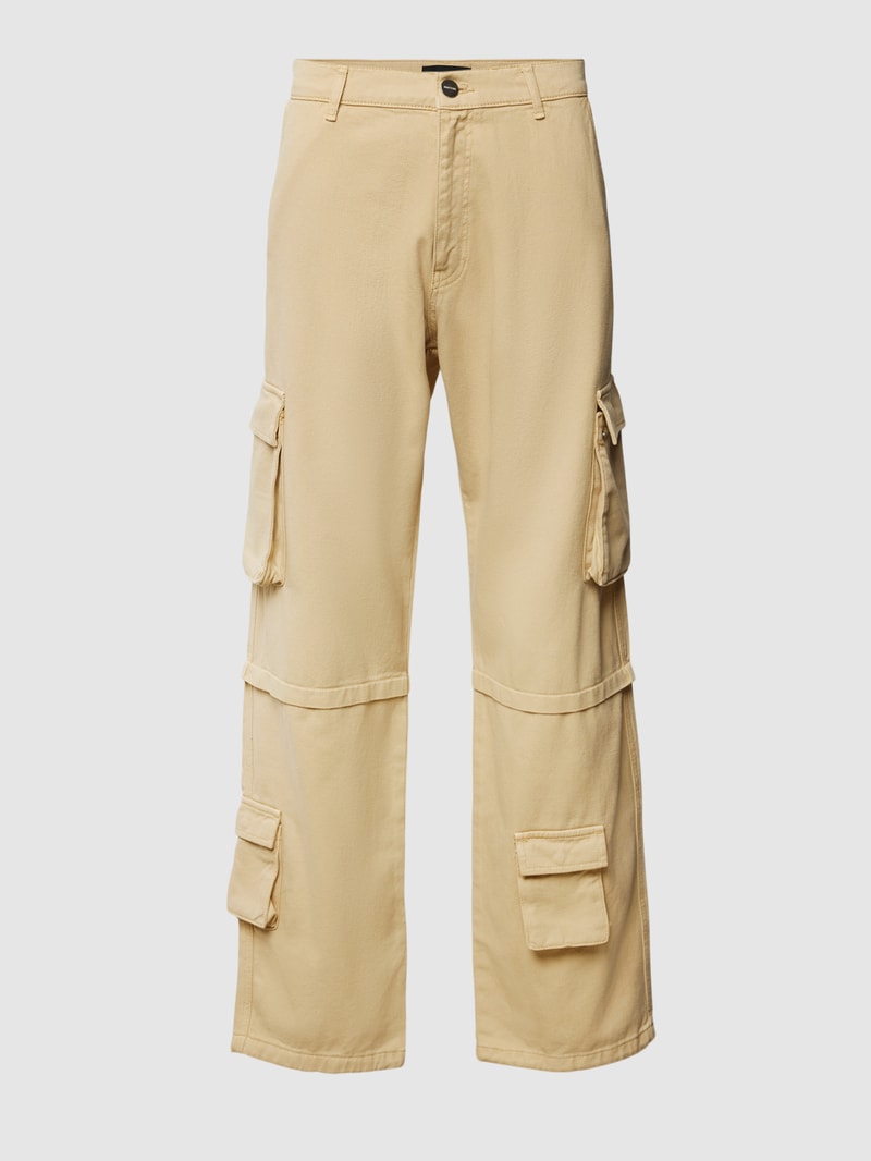 Cargohose mit aufgesetzten Taschen in beige