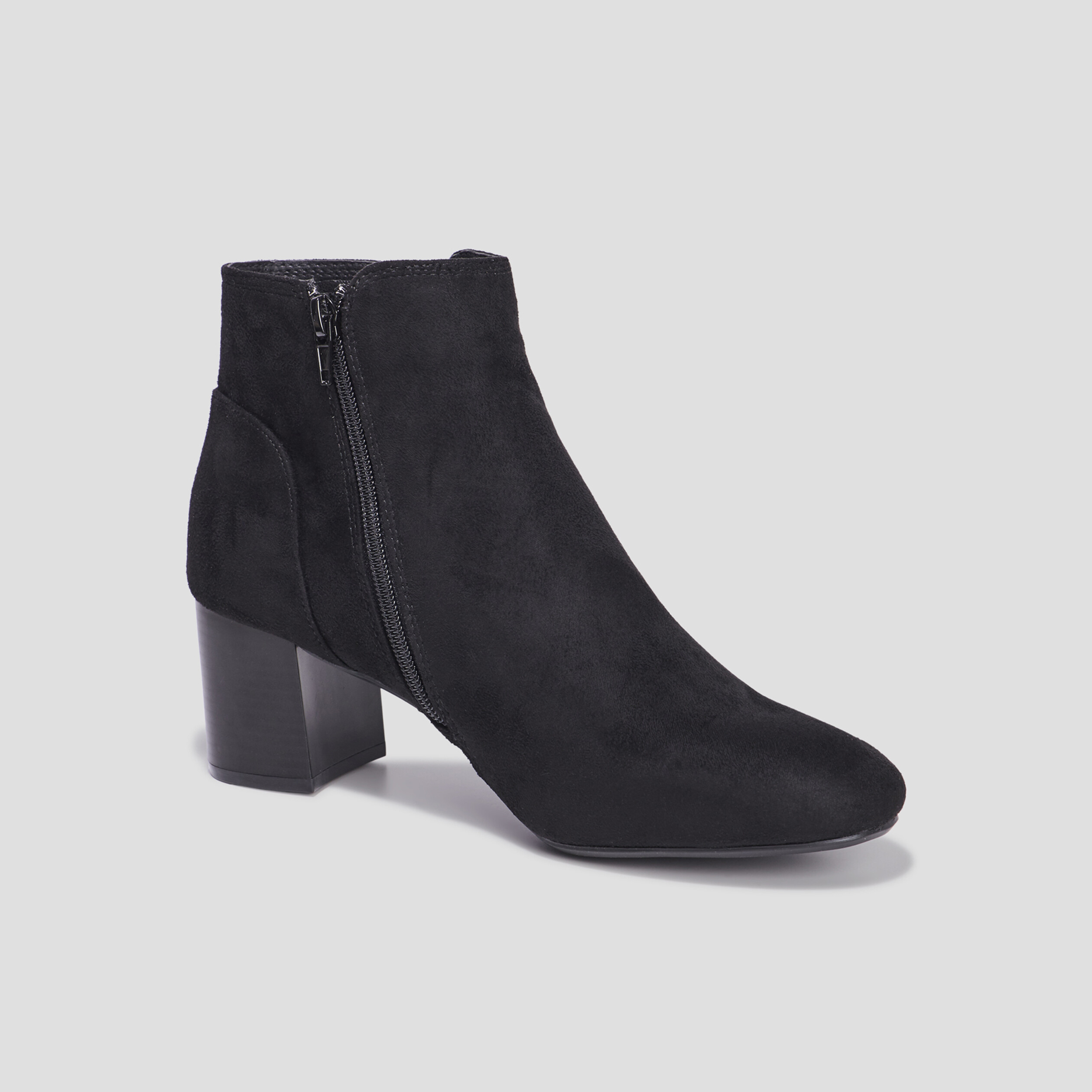Bottines suédines à talons noir femme | La Halle