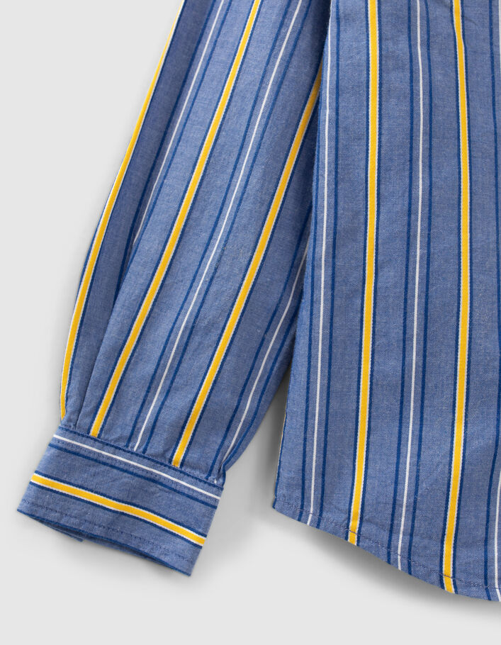 Chemise bleue avec mix rayures garçon