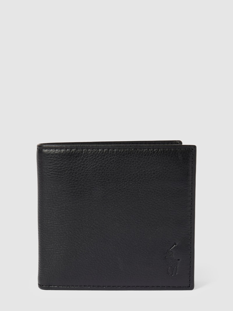 Portemonnaie mit Label-Prägung in schwarz