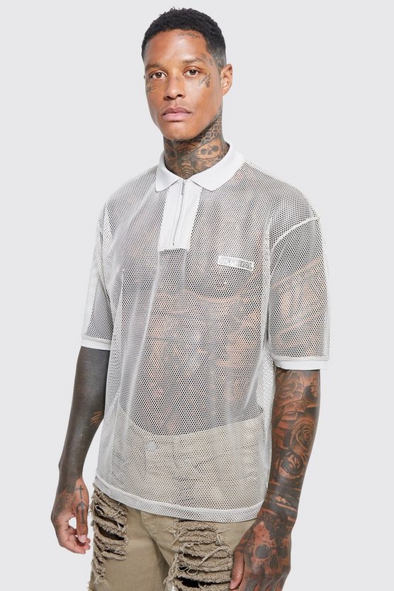 Oversize Official Mesh-Poloshirt