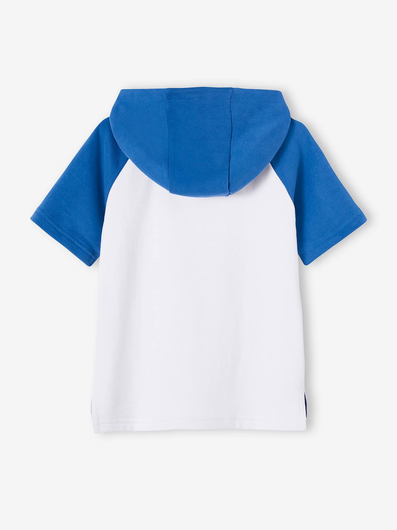 Sweat à capuche sport team Portland garçon manches courtes blanc