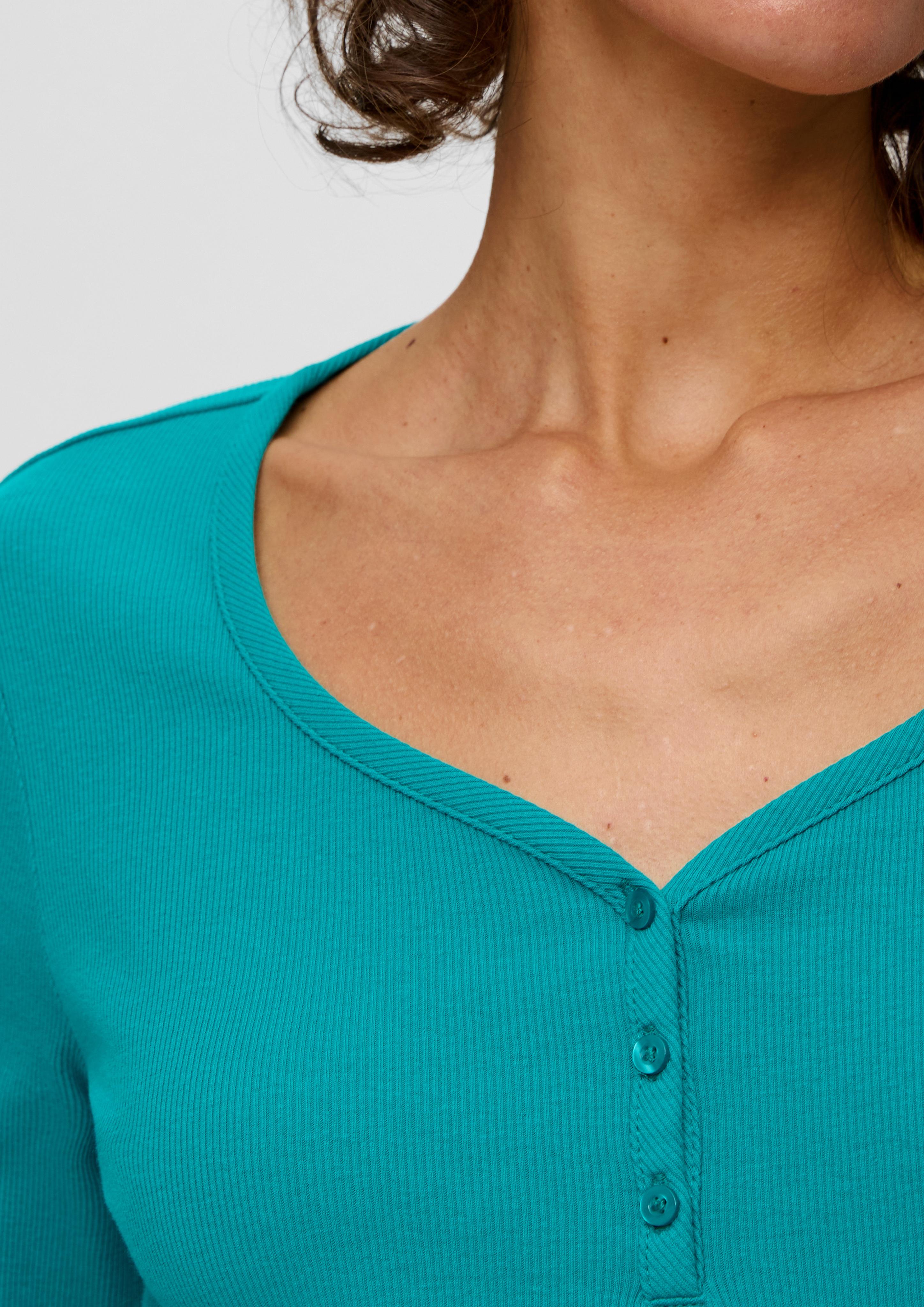 Rippshirt mit Knopfleiste  2145528-6680