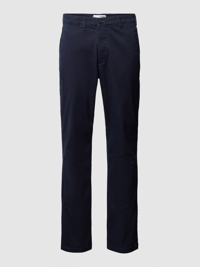 Slim Fit Chino mit seitlichen Eingrifftaschen in marineblau