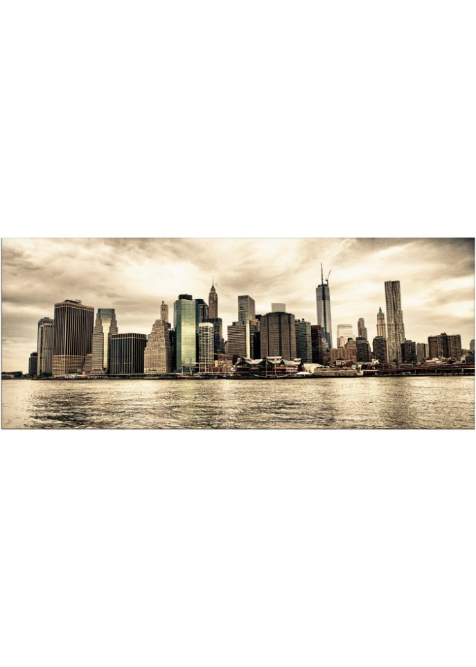 Glasbild mit Manhattan Skyline