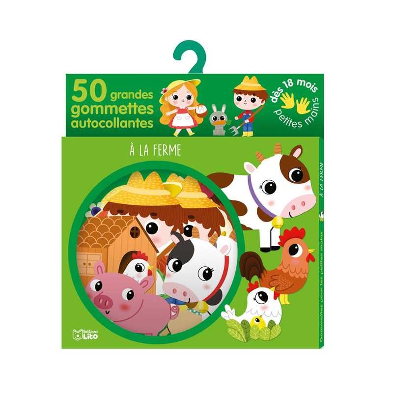 50 grandes gommettes A la ferme Petites mains - Lito